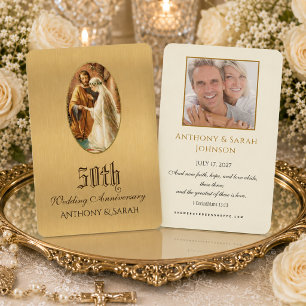 Religious 50th Wedding Anniversary Prayer Card