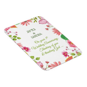Religious 5th Wedding Anniversary Flowers Magnet