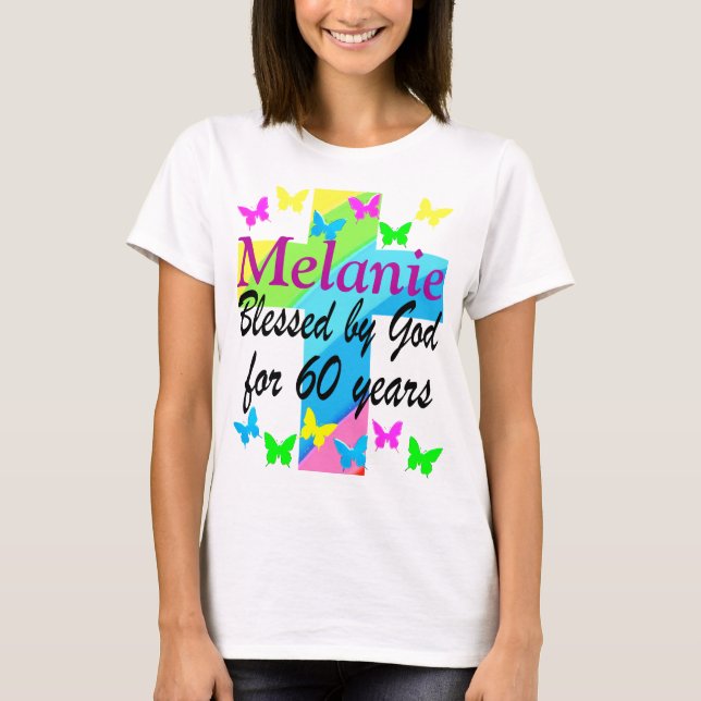 RELIGIOUS 60TH BIRTHDAY PERSONALIZED T SHIRT (Front)