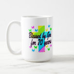 RELIGIOUS 70TH BIRTHDAY CROSS DESIGN COFFEE MUG<br><div class="desc">This 70 year old praises God every day of her Christian life. This faith filled woman has been loved by Jesus for 70 years. Enjoy this meaningful rainbow cross and butterfly 70th birthday design on Tees, Apparel, and Gifts such as tote bags, party favours, jewellery, mugs and more. Your joy...</div>