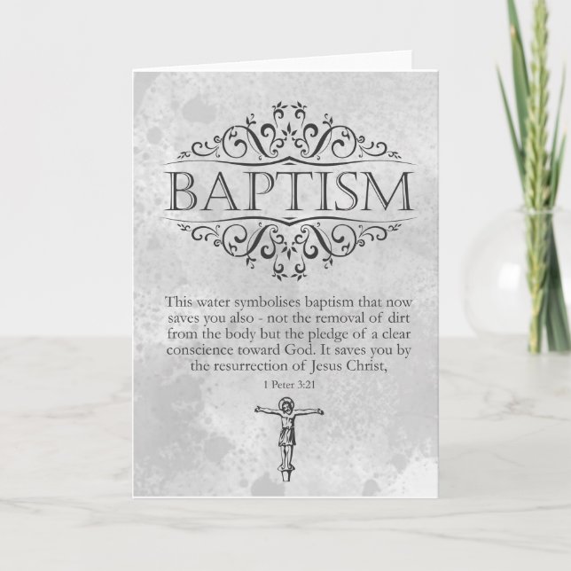 Religious Adult Baptism Card Bible Verse (Front)