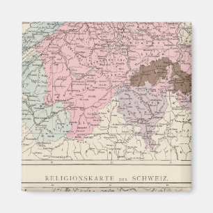 Religious and Linguistic Map of Switzerland Magnet