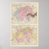 Religious and Linguistic Map of Switzerland