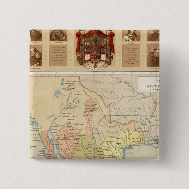 Religious and Secular Figures of Mexico 15 Cm Square Badge (Front)