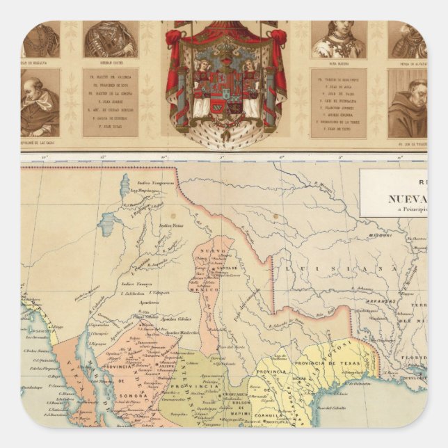 Religious and Secular Figures of Mexico Square Sticker (Front)