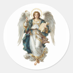 Religious Angel Saint Gabriel Archangel Christian  Classic Round Sticker