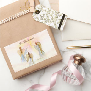 Religious Angels Personalised Rectangular Sticker