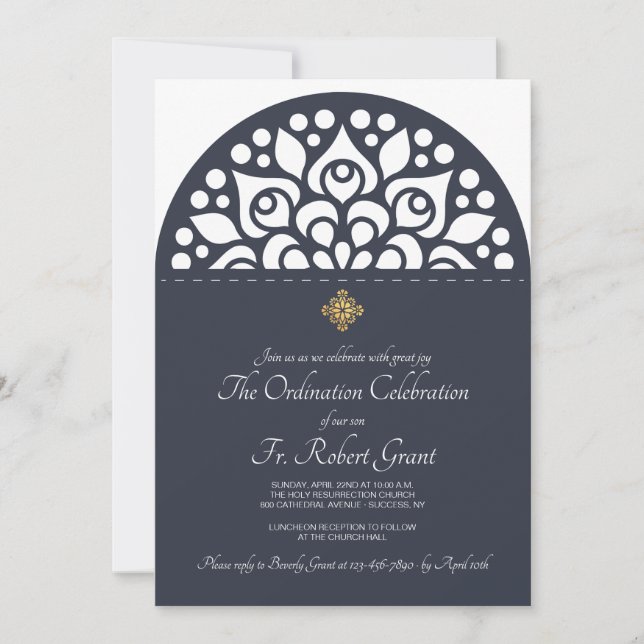 Religious Arch Ordination Invitation (Front)