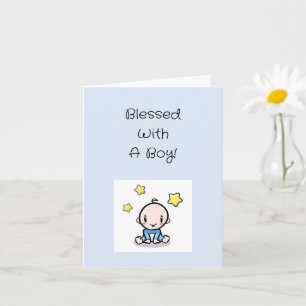 Religious Baby Boy Congratulations With Text,  Card