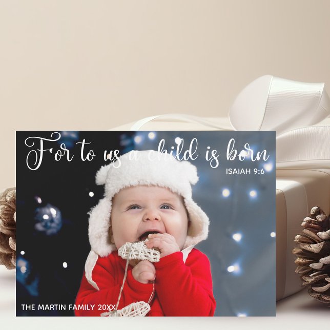 Religious Baby Photo Christmas Birth Announcement (Creator Uploaded)