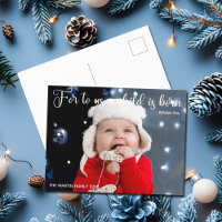 Religious Baby Photo Christmas Birth Announcement