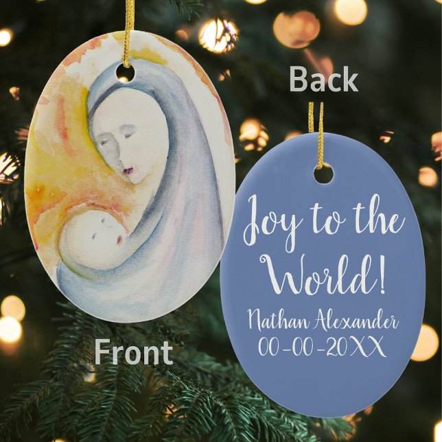 Religious Baby's First Christmas Personalised Ceramic Ornament (Creator Uploaded)