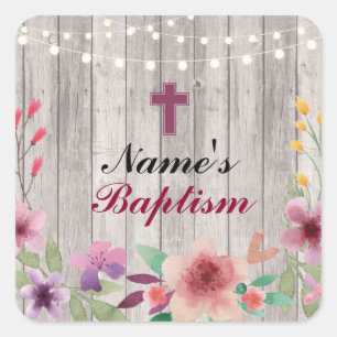 Religious Baptism Name Stickers Holy Cross Labels