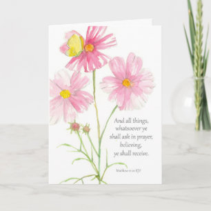 Religious Birthday Bible Scripture Matthew Flowers Card