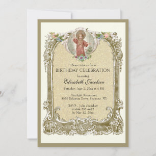 Religious Birthday Elegant Floral Roses Invitation