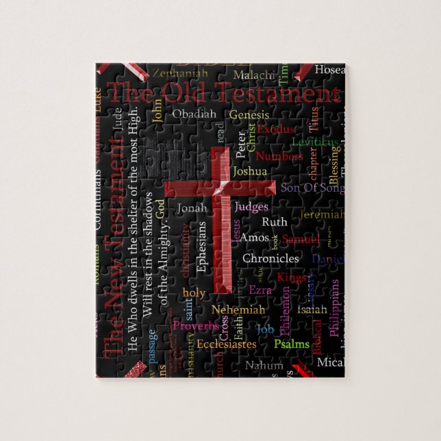 Religious black word cloud jigsaw puzzle (Vertical)
