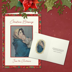 Religious Blessed Mother Baby Jesus Floral Holiday