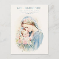 Religious Blessed Mother Mary Baby Jesus Floral 