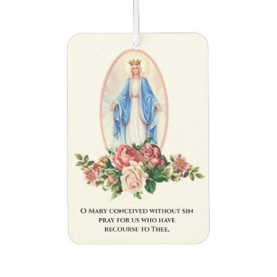 Religious Blessed Virgin Mary Catholic Prayer Car Air Freshener