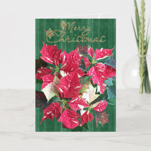 Religious Candy Cane Poinsettia Christmas Card
