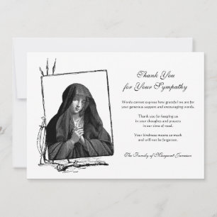 Religious Catholic Blessed Virgin Mary Condolence Thank You Card