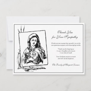 Religious Catholic Blessed Virgin Mary Condolence Thank You Card