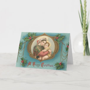 Religious Catholic Christmas Virgin Mary Jesus Holiday Card