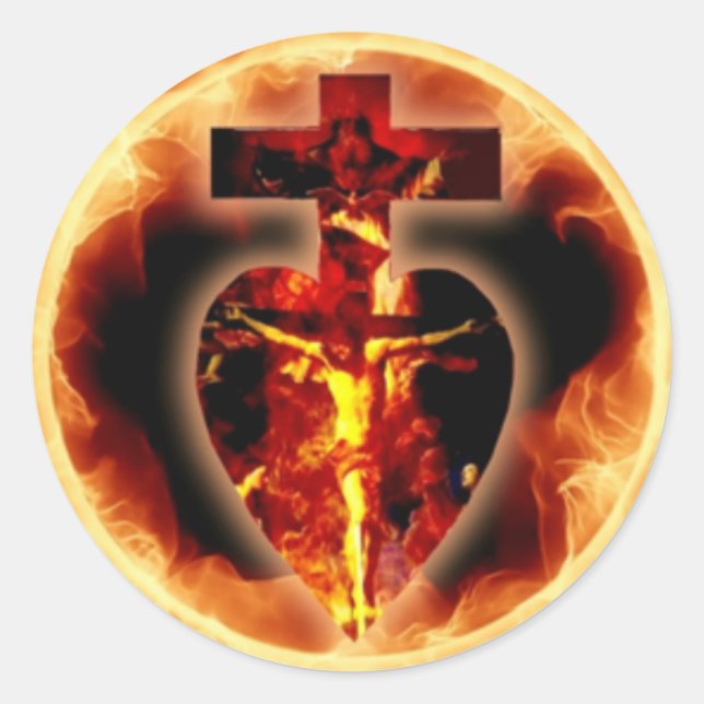 Religious Catholic Crucifix Holy Trinity Classic Round Sticker (Front)