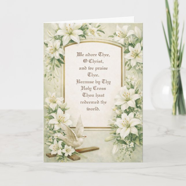 Religious Catholic Easter Jesus Resurrection Mary Holiday Card (Front)