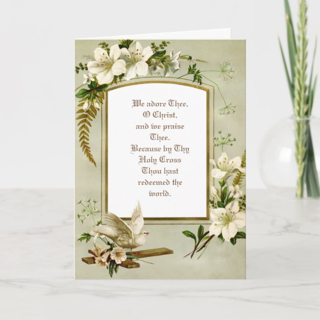 Religious Catholic Easter Jesus Resurrection Mary Holiday Card (Front)