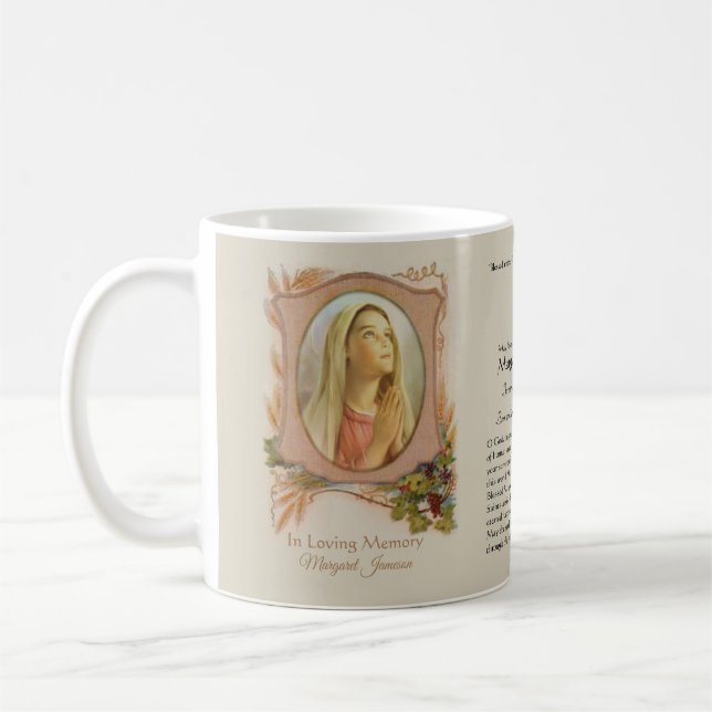Religious Catholic Funeral Memorial Mary Coffee Mug (Left)