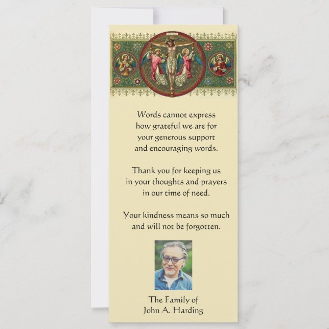Religious Catholic Funeral Sympathy Thank You Card (Front)