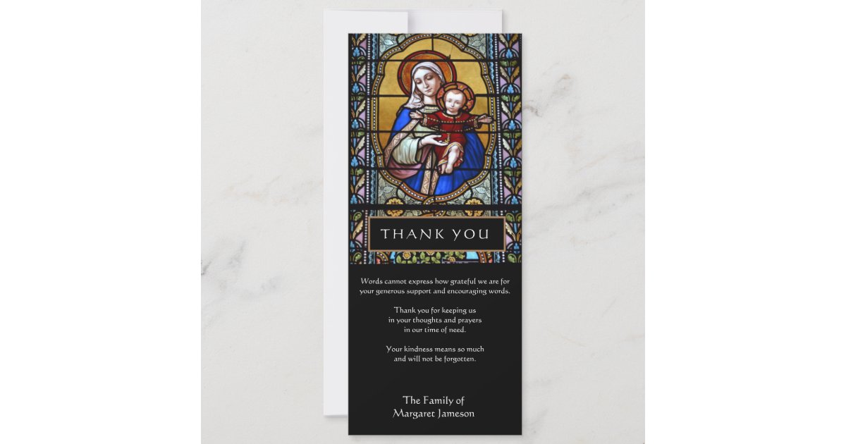 Religious Catholic Funeral Sympathy Thank You Card