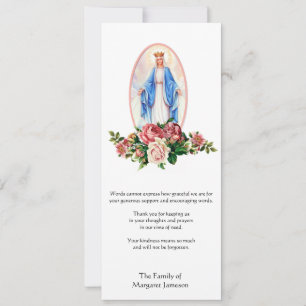 Religious Catholic Funeral Sympathy Thank You Card