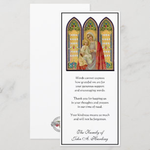 Religious Catholic Funeral Sympathy Thank You Card