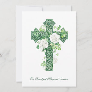 Religious Catholic Irish Celtic Cross Condolence  Thank You Card