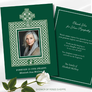 Religious Catholic Irish Celtic Cross Condolence Thank You Card