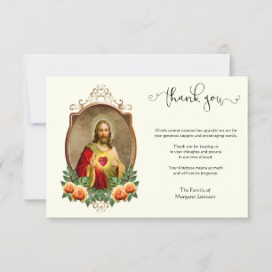Religious Catholic Jesus Condolence Thank You Card
