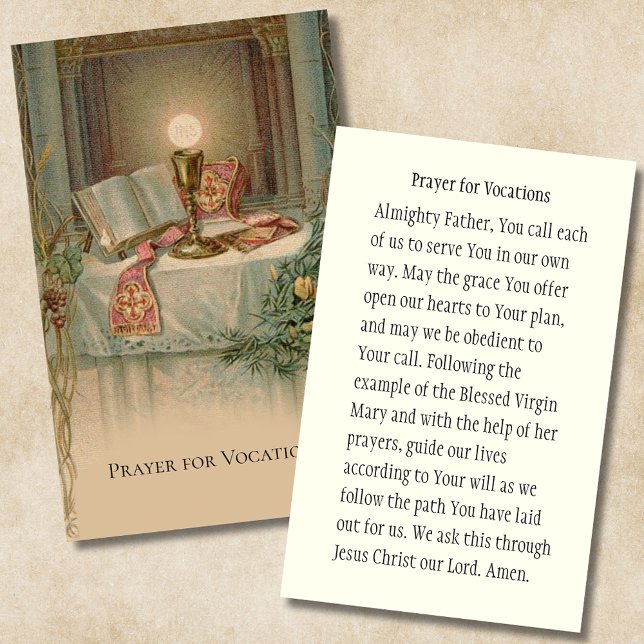 Religious Catholic Prayer for Vocations Holy Card (Creator Uploaded)