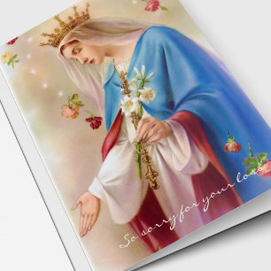 Religious Catholic Rosaries Funeral Thank You Card
