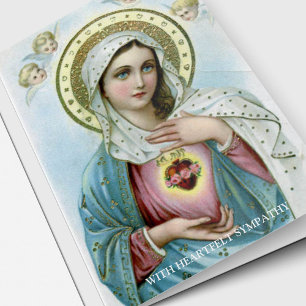 Religious Catholic Sacred Heart Mary Sympathy Card
