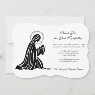 Religious Catholic Virgin & Child Condolence Thank You Card
