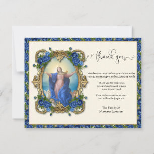 Religious Catholic Virgin Mary Condolence Thank Yo Thank You Card