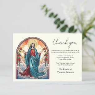 Religious Catholic Virgin Mary Condolence Thank You Card