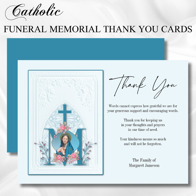 Religious Catholic Virgin Mary Condolence Thank You Card (Creator Uploaded)