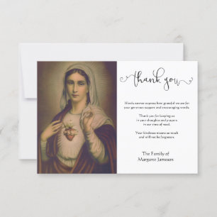 Religious Catholic Virgin Mary Condolence Thank You Card