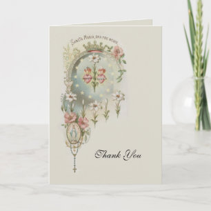 Religious Catholic Virgin Mary Sacred Heart  Thank You Card
