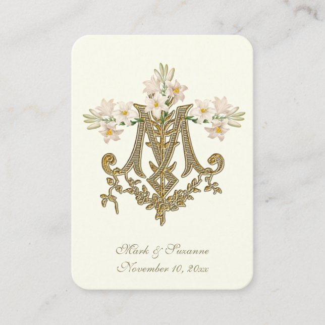 Religious Catholic Wedding Favour Holy Card (Front)