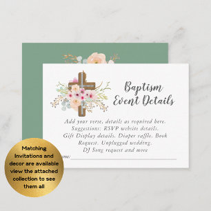 Religious Celebration Details - Pink Sage Flowers Enclosure Card