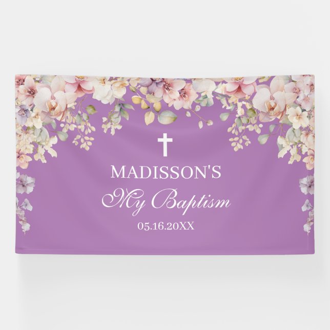 Religious Celebration Floral Orchids  backdrop Banner (Horizontal)